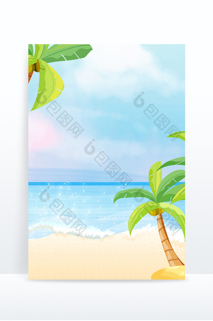 夏季电商沙滩椰树度假图片图片