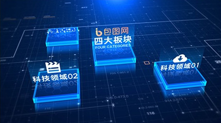 科技数据分类文字板块展示