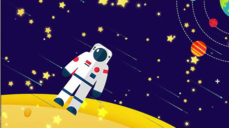 卡通梦幻星空背景视频AE模板