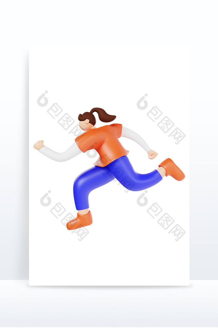 3DC4D立体跑步健身人物元素图片图片