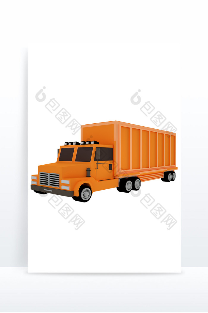 3d卡车大型载货车运输装饰元素图片图片