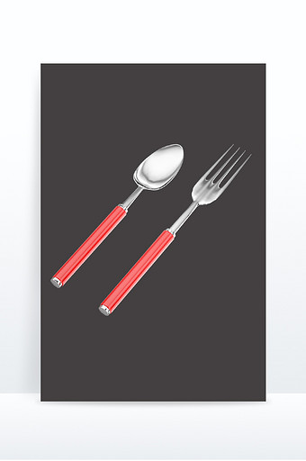 3D餐具勺子叉子用品电商元素建模渲染图片