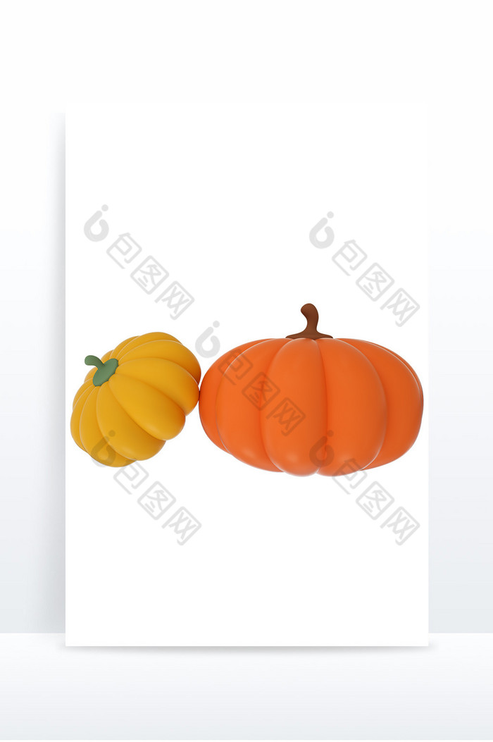 黄色C4D蔬菜南瓜装饰元素图片图片