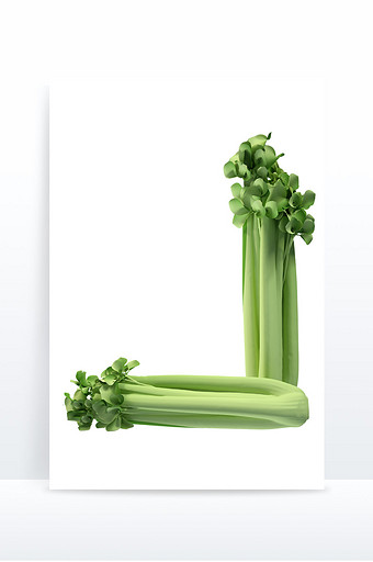 绿色有机蔬菜3D素材图片