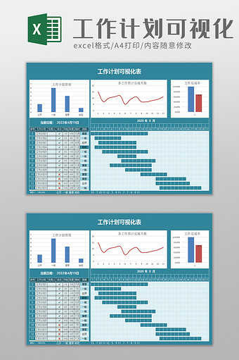 工作计划可视化表excel模板图片