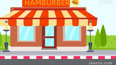 易用卡通类mg动画插画类美食类汉堡店