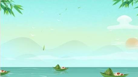 简单卡通端午节粽子龙舟背景视频