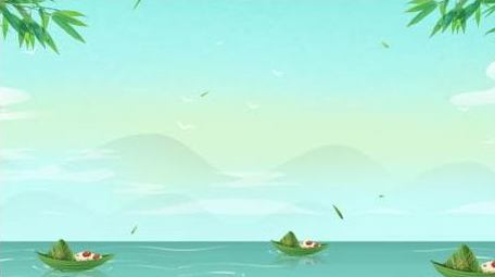 简单卡通端午节粽子龙舟背景视频