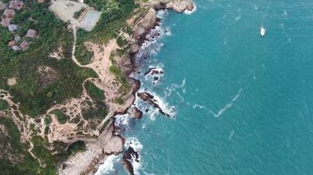 自然震撼大海景观蓝色海洋风景航拍实拍4K