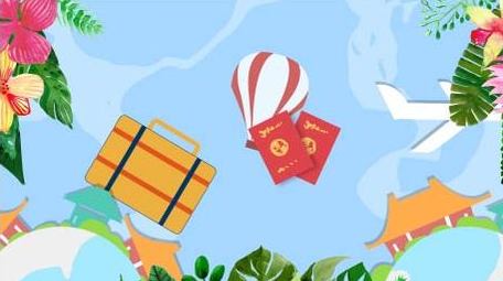 夏天清新可爱唯美婚礼旅行循环背景视频