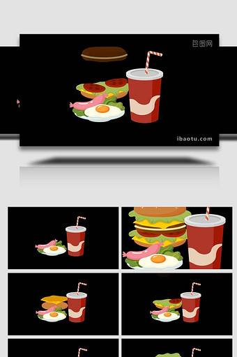 卡通类写实食物美食餐饮快餐MG动画图片