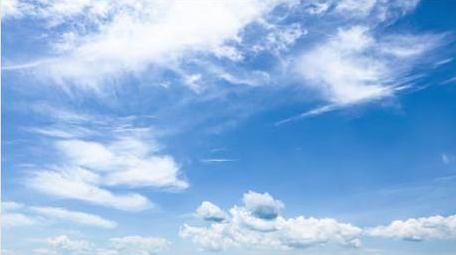 自然天空航拍蓝天白云风吹云流动延时