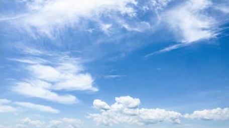 自然天空航拍蓝天白云风吹云流动延时