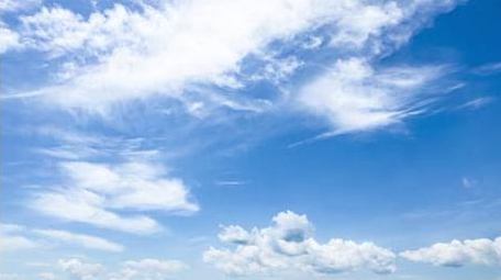 自然天空航拍蓝天白云风吹云流动延时