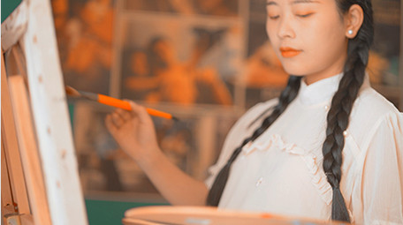 人像复古七八十年代女性画画视频素材4K