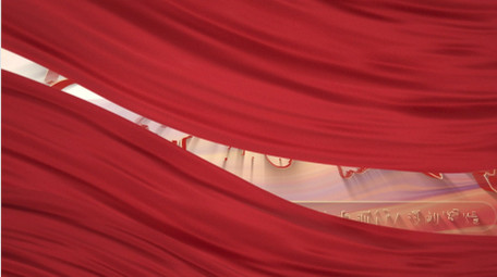 大气红绸党政篇章文字标题片头AE模板