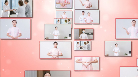 护士节致敬白衣天使照片墙片头AE模板