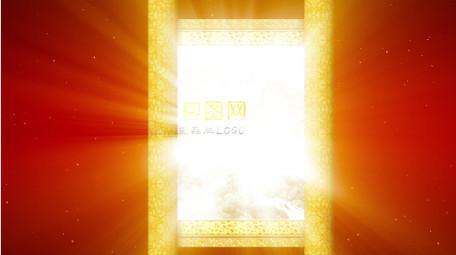 卷轴水墨山水主视觉背景视频AE模板