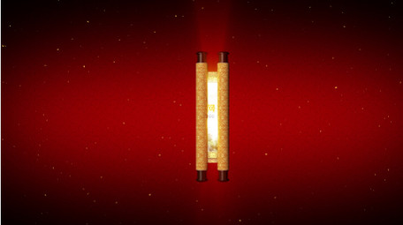 卷轴水墨山水主视觉背景视频AE模板