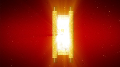 卷轴水墨山水主视觉背景视频AE模板