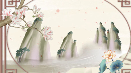 中国风水墨山水古韵背景视频