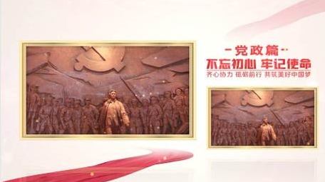 红色党政历史图文时间线展示PR模板