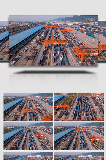 大气集装箱物流运输贸易经济4k航拍延时图片