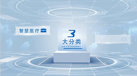 简洁科技粒子文字分类展示AE模板