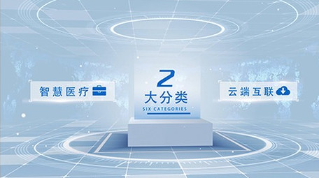 简洁科技粒子文字分类展示AE模板