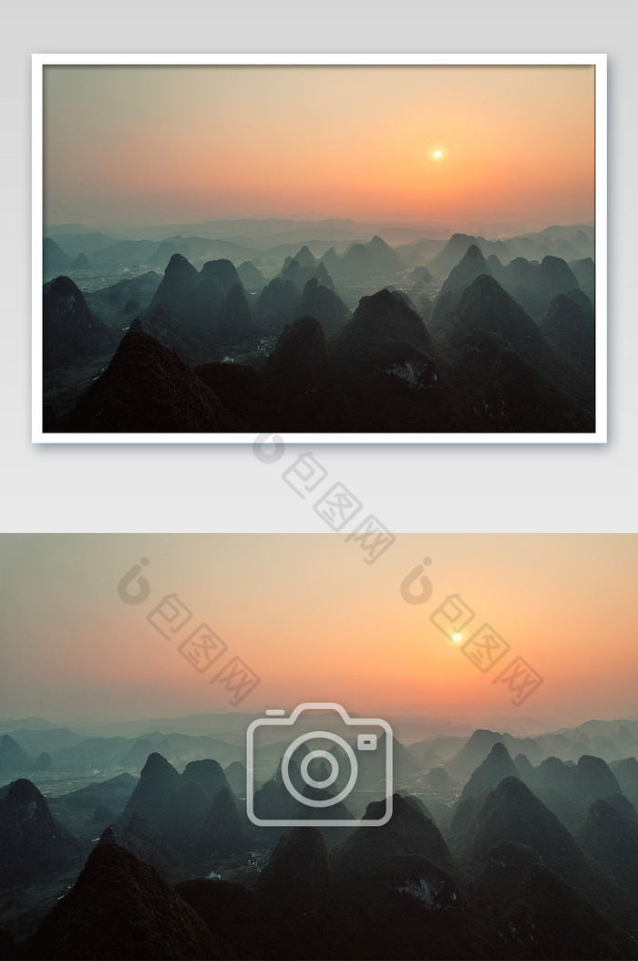 航拍广西桂林山水风光的摄影图片图片