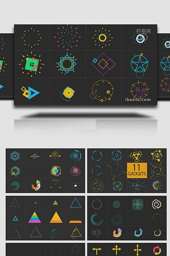 500组图形动画元素AE模板图片