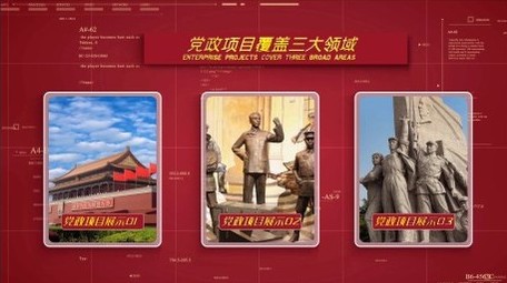 大气红色党政图文项目分类宣传展示