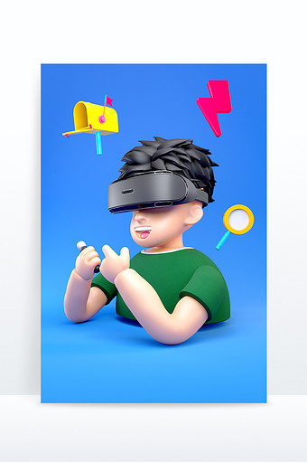 C4D卡通元宇宙虚拟游戏半身VR人物模型图片