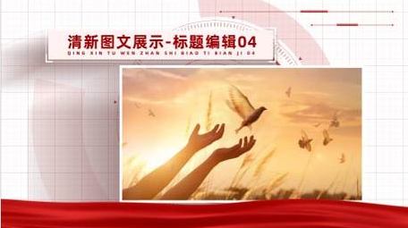 红白清新科技感党政图文展示AE模板