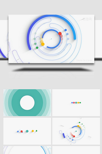 简约简洁圆环图形动画LOGO片头AE模板图片