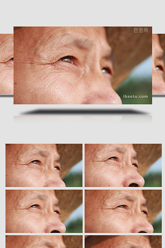 农业农民老人眼睛眼神视频素材图片