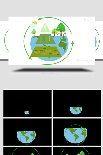 易用卡通mg动画环保循环利用概念图片