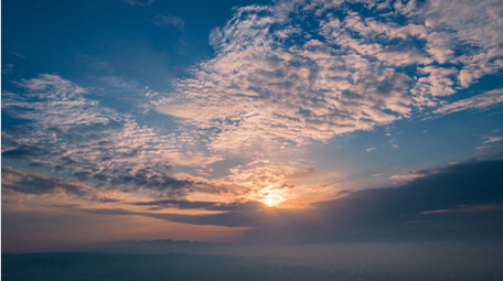 自然震撼清晨日出天空云层变化4k延时