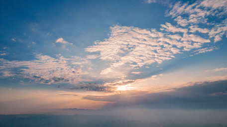 自然震撼清晨日出天空云层变化4k延时