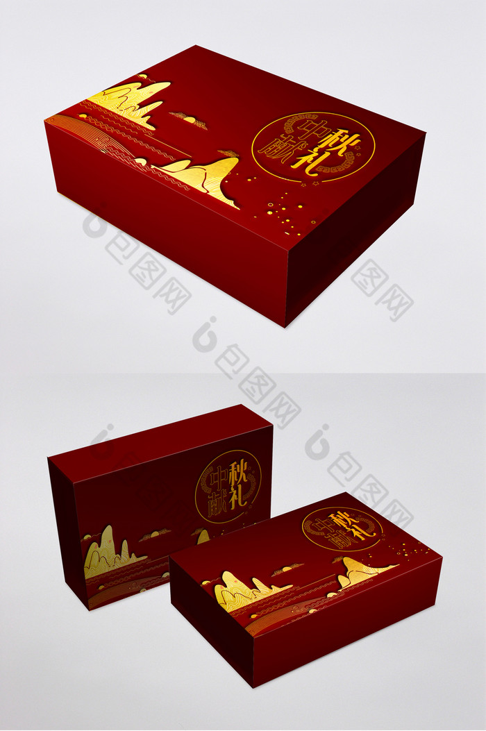UV烫金月饼礼盒包装图片图片