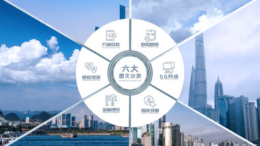明亮企业科技图文信息分类PR模板