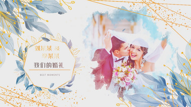 婚礼水墨图文AE模板