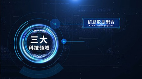 蓝色科技粒子文字分类展示AE模版