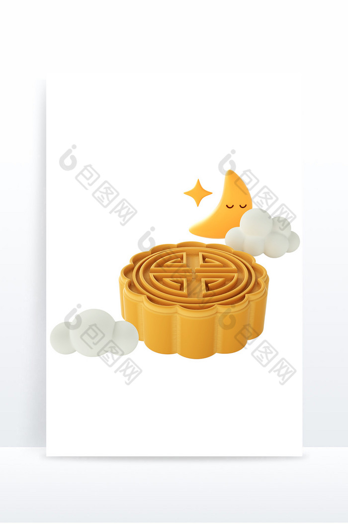 3D中秋节月饼元素图片图片