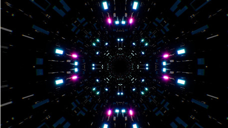 霓虹粒子隧道4K循环视频素材