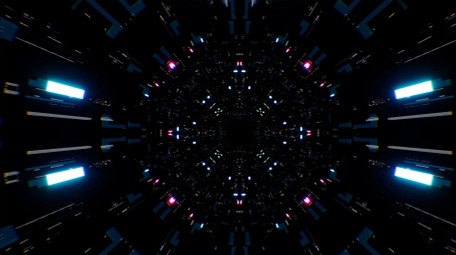 霓虹粒子隧道4K循环视频素材