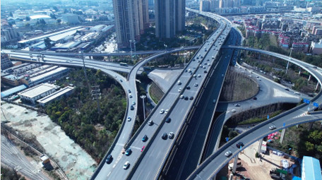 城市交通大气昆明菊华立交航拍