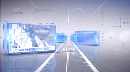 简洁通透时间线科技图文展示AE