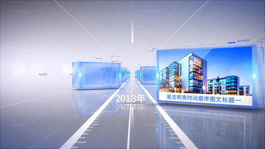 简洁通透时间线科技图文展示AE