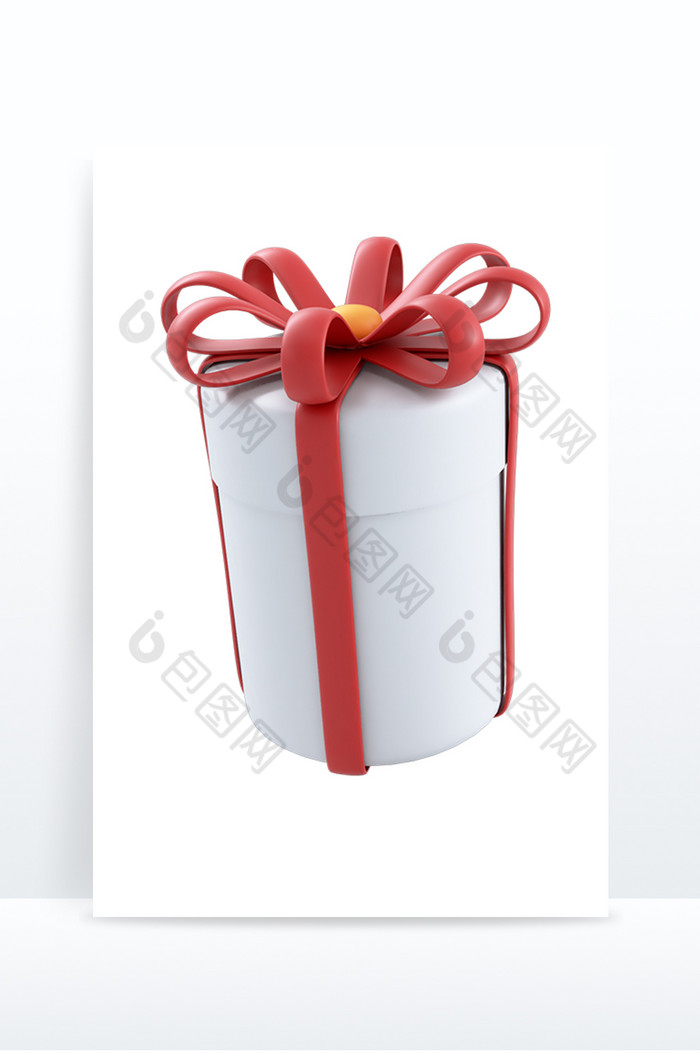 C4D创意圆型白色礼盒元素模型图片图片